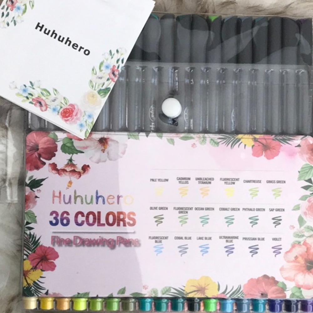 Huhuhero 36 Pc Fine Drawing Pens Brand New In Origanal Package